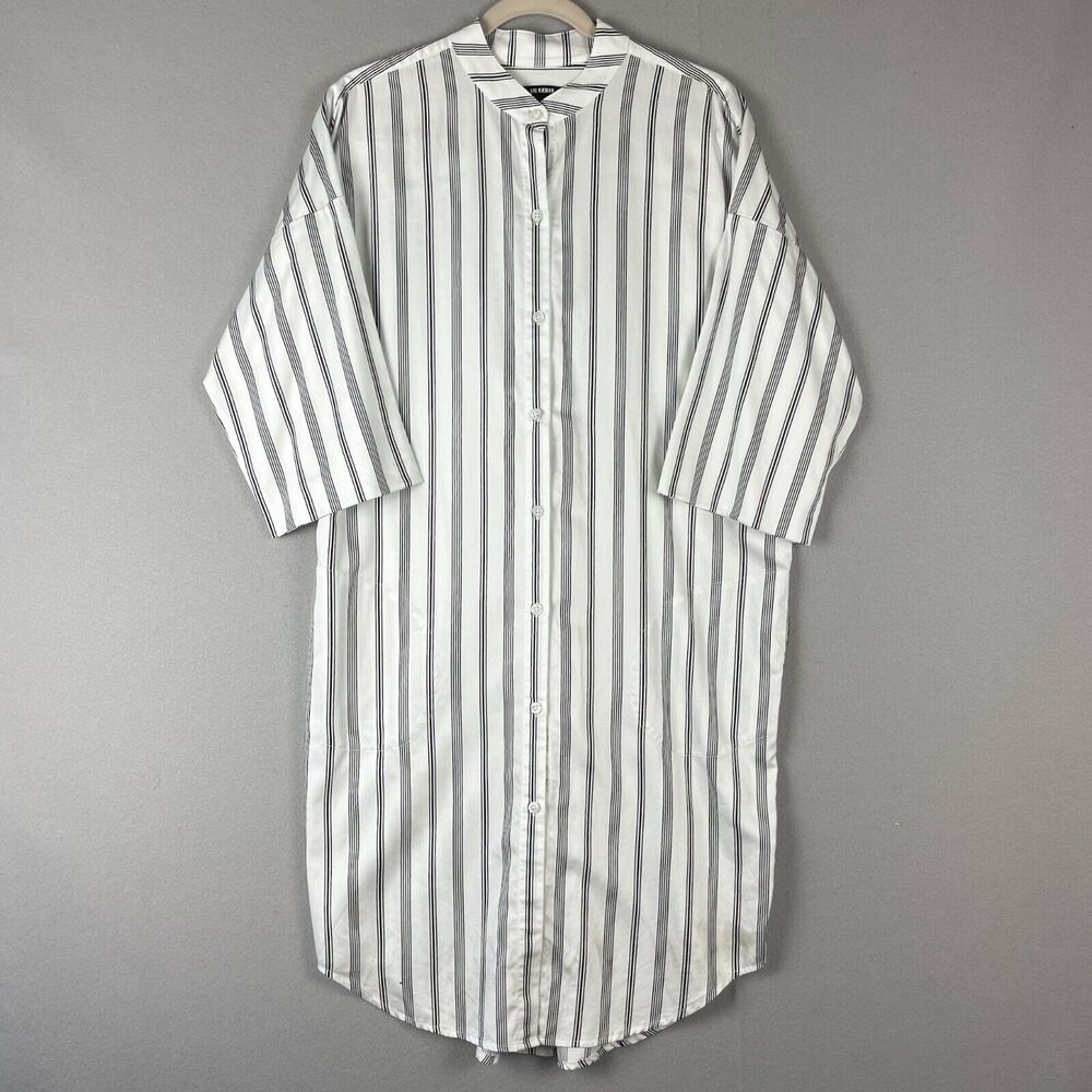 Striped Midi Dress - Black and White
